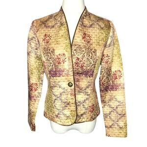 DJ & Co. Size 4 Quilted Jacket-Arabesque Design Golden Basketweave